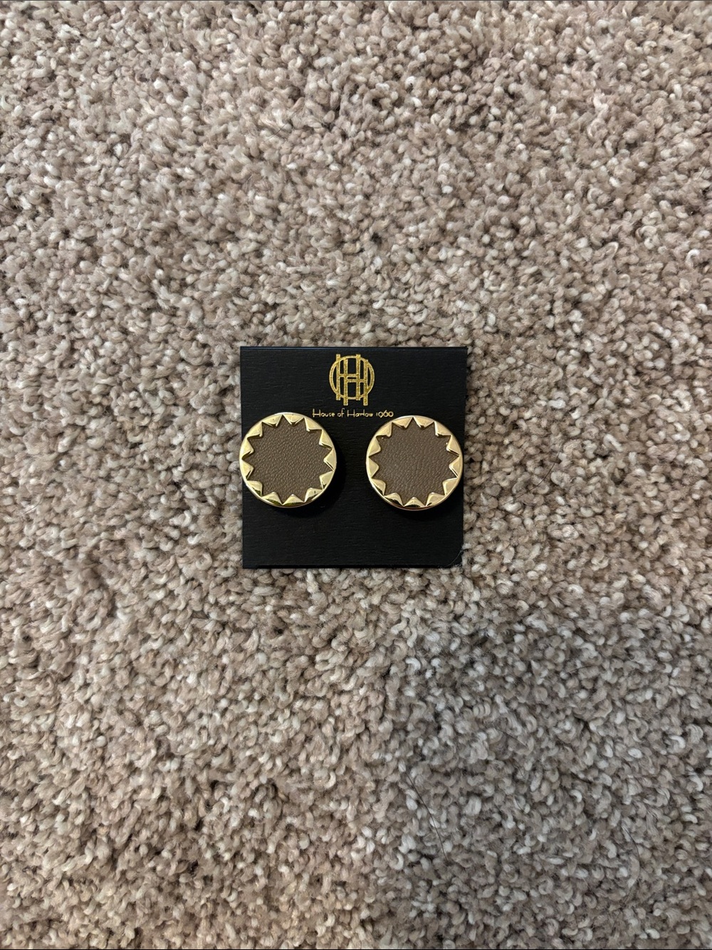 House of Harlow 1960 Gray and Gold Stud Earrings